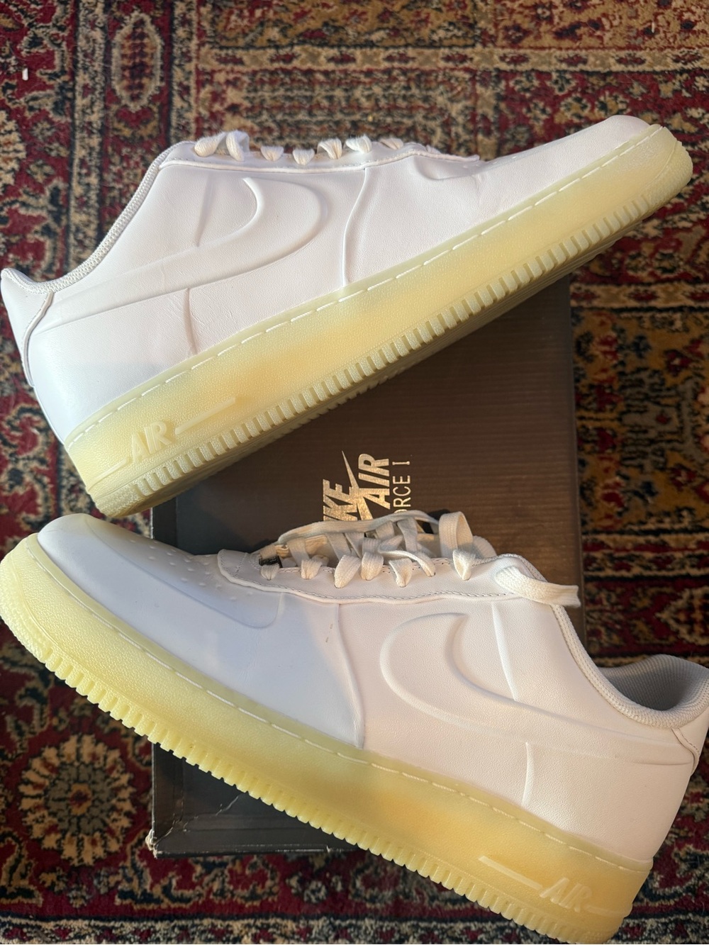 Nike Air Force 1 Low VT PRM White Low-Top Sneakers with Yellowed Sole